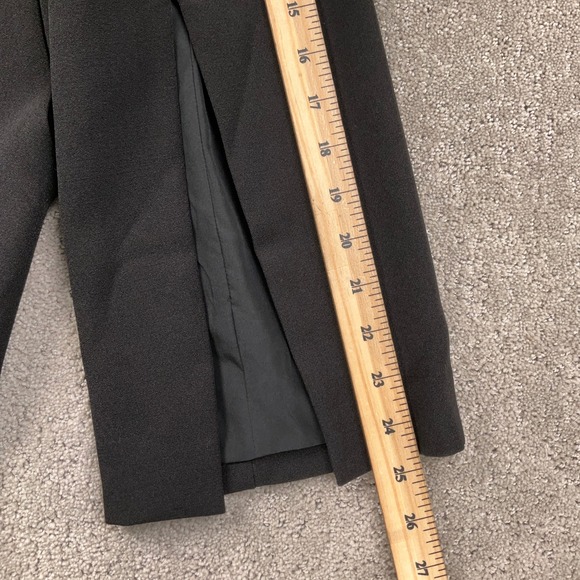 Express Tuxedo Jumpsuit Women Large Black Crepe Long Slit Sleeve Party Formal - Picture 10 of 13